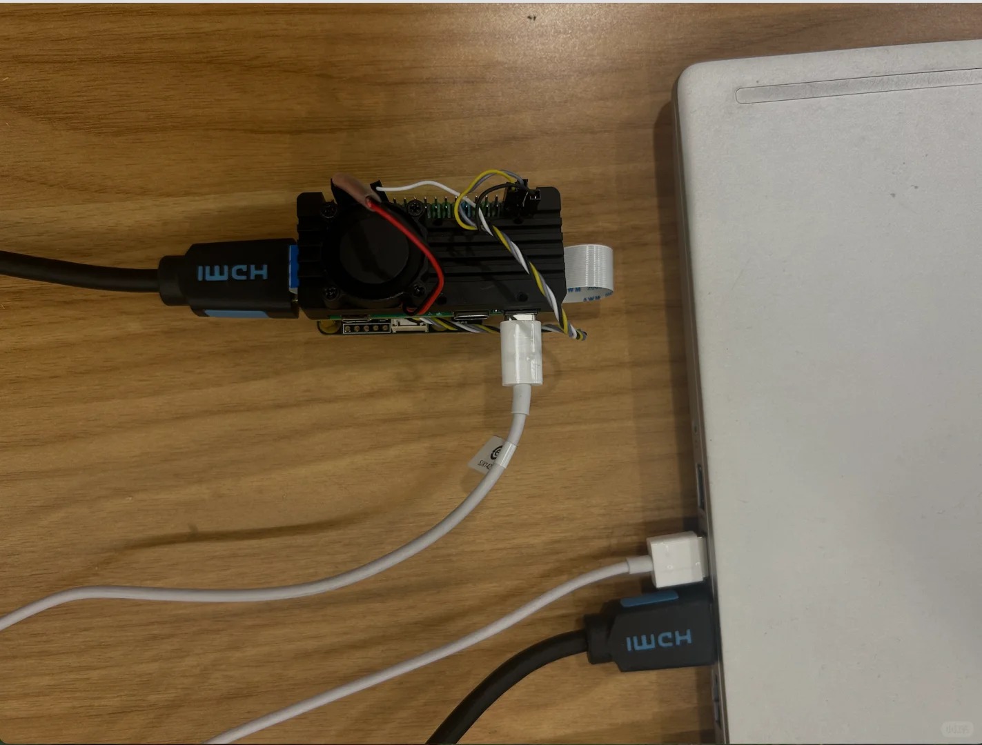 Connect the KVM to the target (HDMI + USB)
